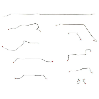 1951-55 Chevrolet 3100 Truck Complete Brake Line Kit Long Bed Steel - TCK5102OM - Rear Lines Car Part People