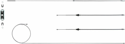 70-74 Cuda w/o Intermediate, E-Brake Cable Set Stainless; Fine Lines BCE03S