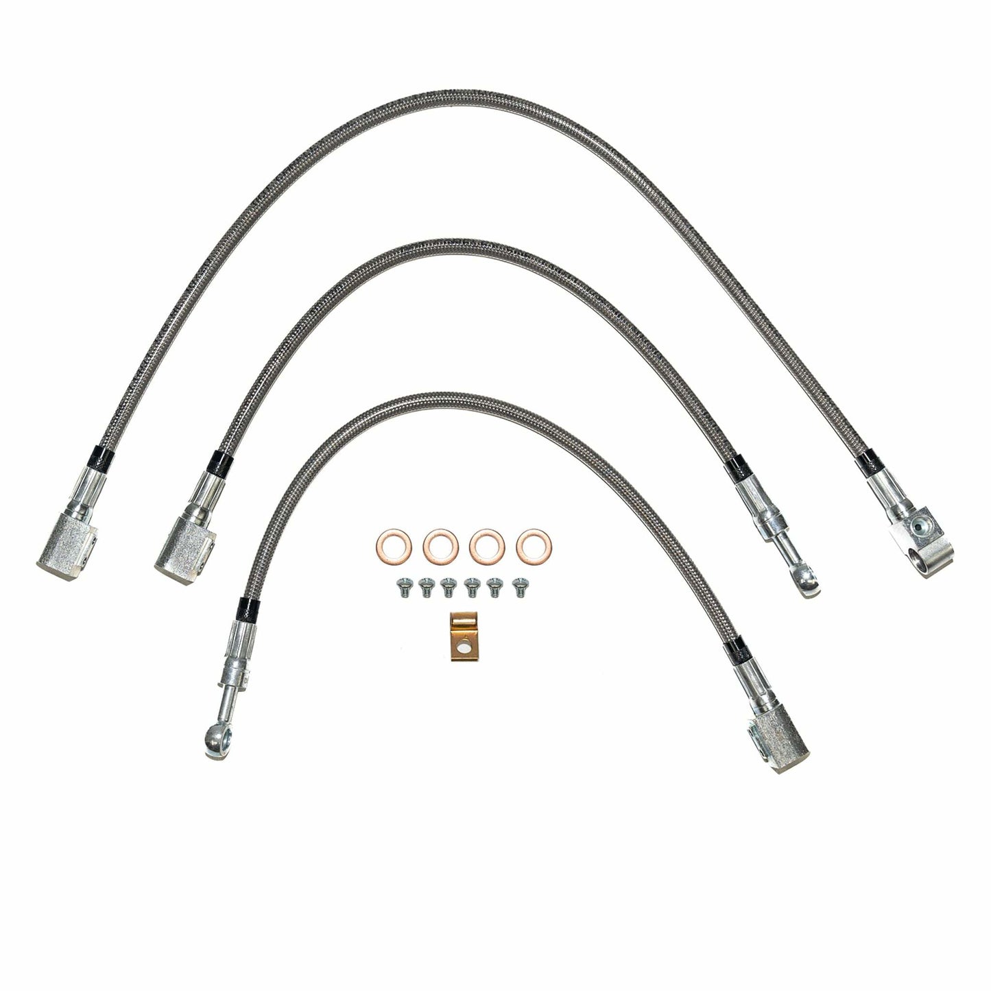 97-06 Jeep Wrangler Brake Hose Kit No ABS Stainless Steel HSK0049SS-CP