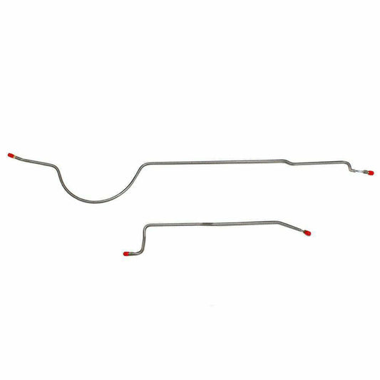 Fits 74 Mopar B-Body, 8 3/4 Rear Axle, 2pc Brake Line Set; Stainless-RRA7401SS